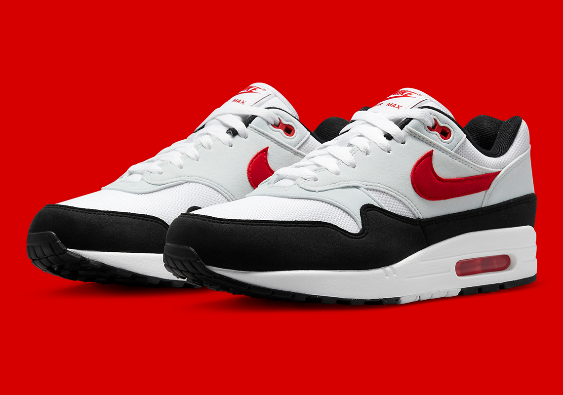 Nike Air Max 1 White University Red Pure Platinum Black FD9082-101 ...