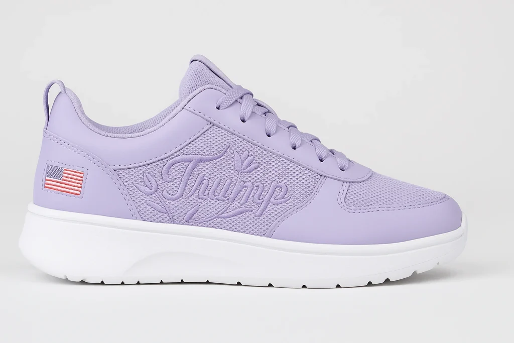 Trump First Lady Sneaker, sneakers wanita Trump, sneakers lavender wanita
